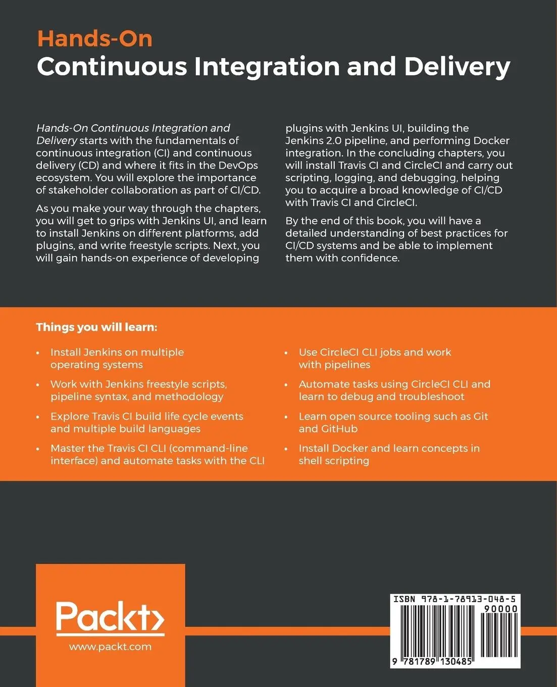 Rückseite: 9781789130485 | Hands-On Continuous Integration and Delivery | Jean-Marcel Belmont