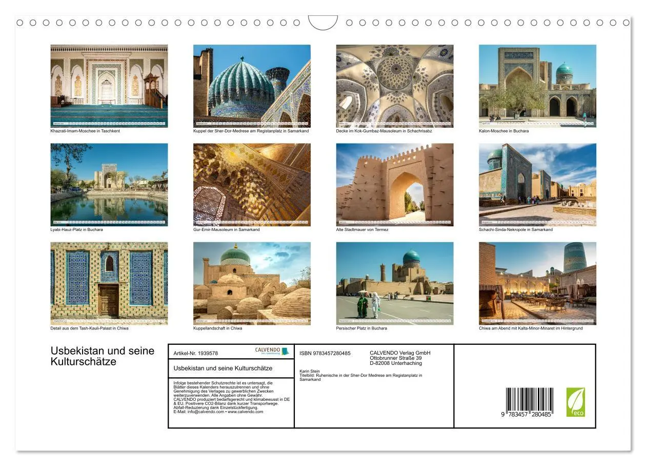 Bild: 9783457280485 | Usbekistan und seine Kulturschätze (Wandkalender 2026 DIN A3 quer),...