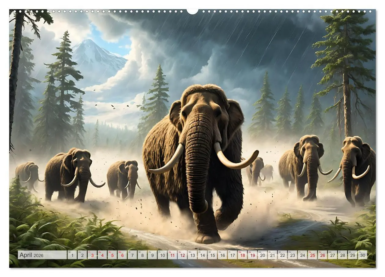 Bild: 9783457420485 | Im urzeitlichen Reich des Mammuts (Wandkalender 2026 DIN A2 quer),...