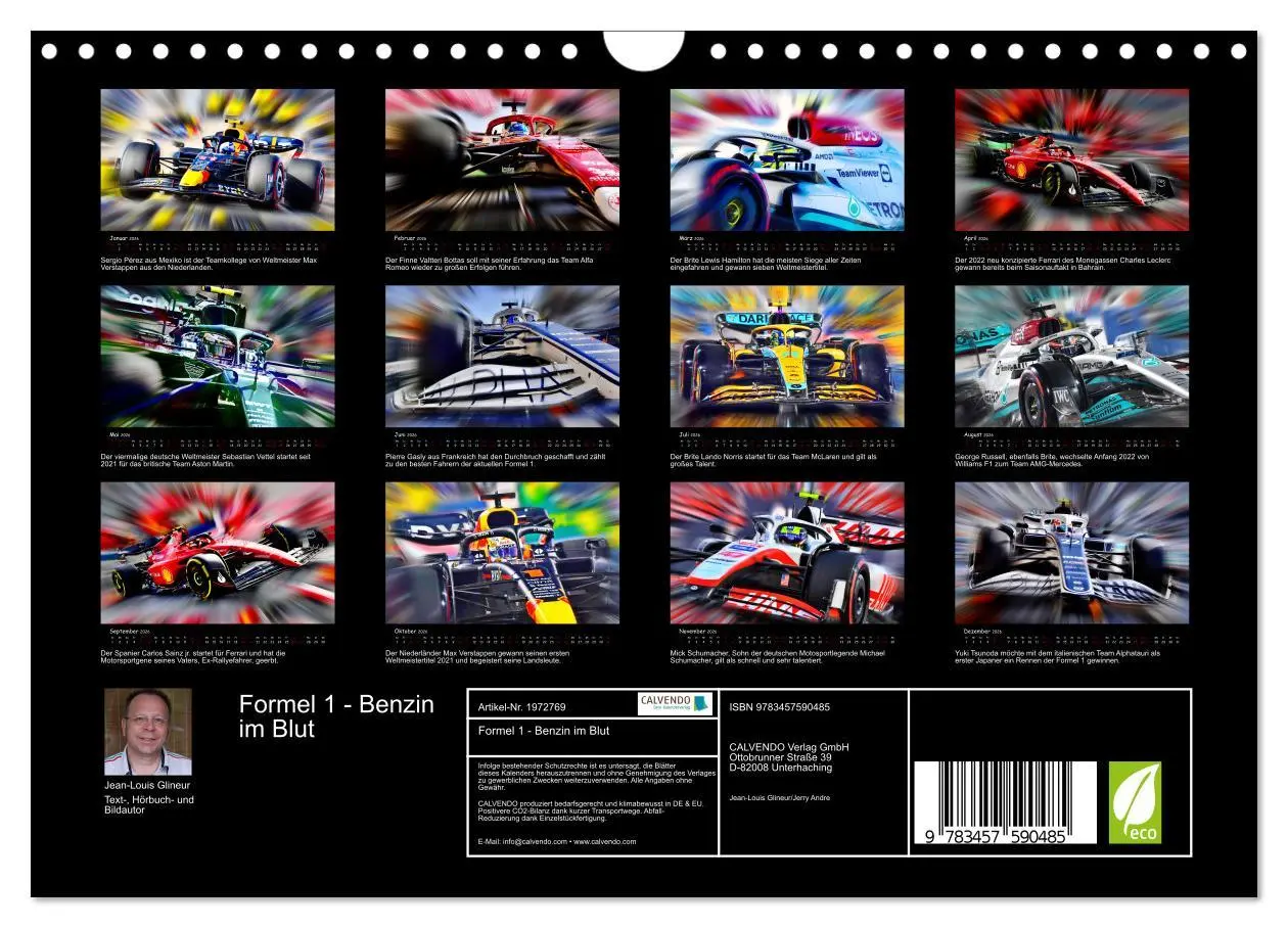 Bild: 9783457590485 | Formel 1 - Benzin im Blut (Wandkalender 2026 DIN A4 quer), CALVENDO...