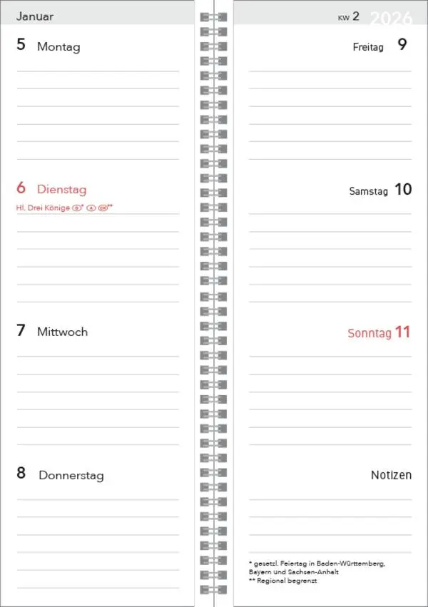 Bild: 9783731890485 | Tischkalender Hochformat Großdruck 2026 | Verlag Korsch | Kalender