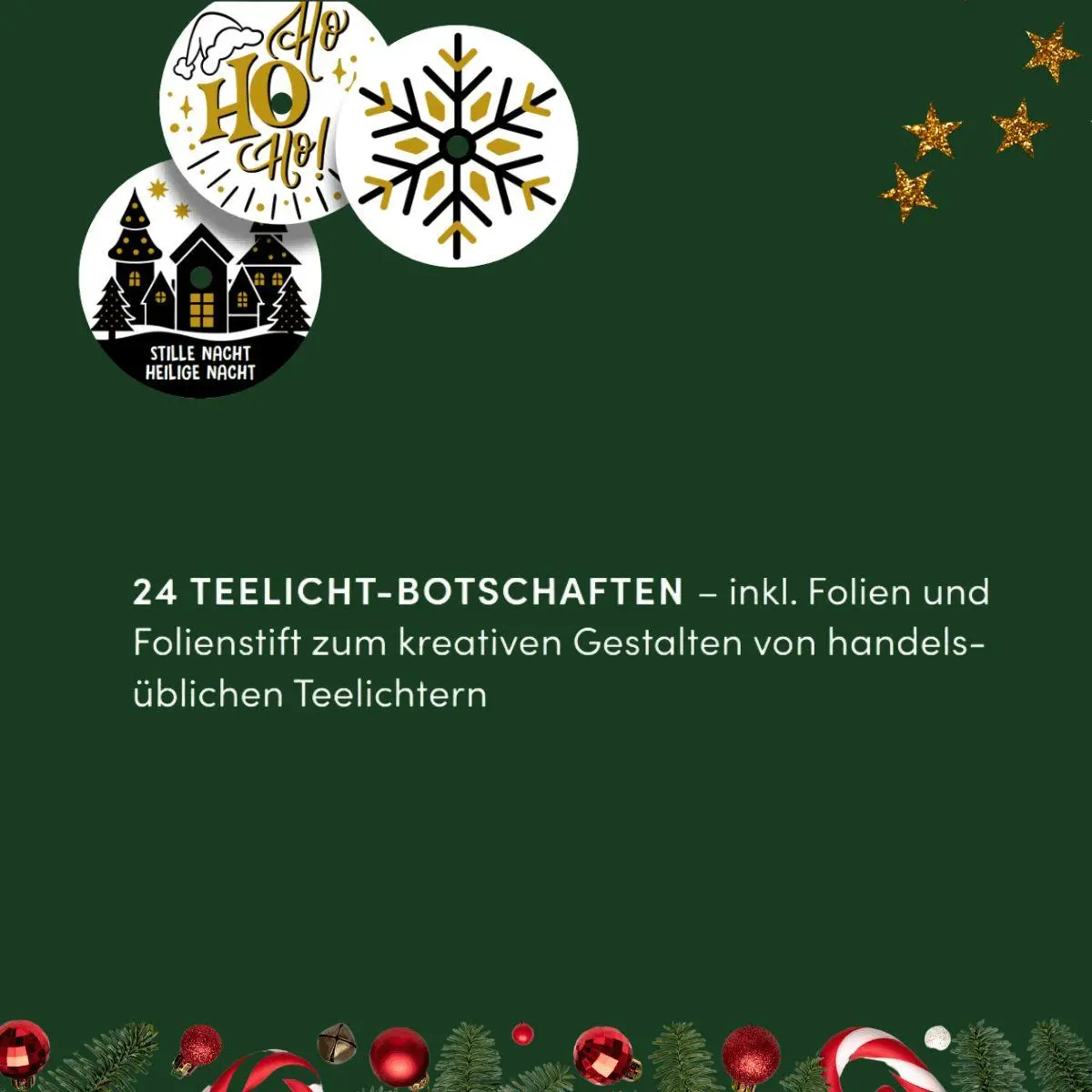 Bild: 4007742170585 | Adventskalender Glückslichter | 24 Teelicht Botschaften | Frechverlag