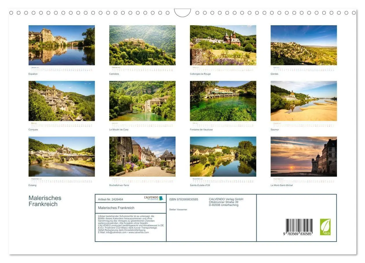 Bild: 9783569830585 | Malerisches Frankreich (Wandkalender 2027 DIN A3 quer), CALVENDO...