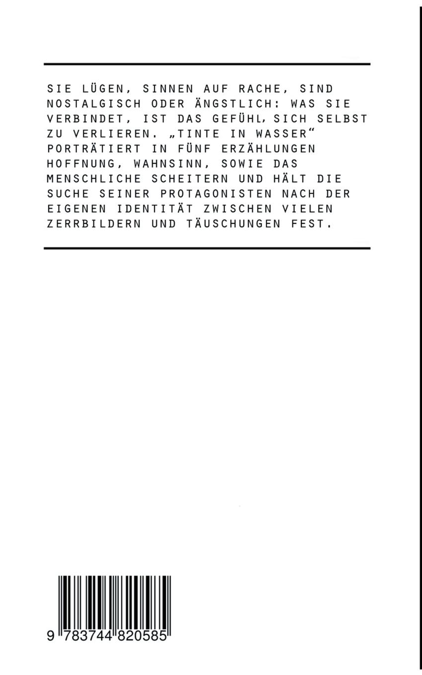 Rückseite: 9783744820585 | Tinte in Wasser | Erzählungen | Bella Bender | Taschenbuch | 140 S.