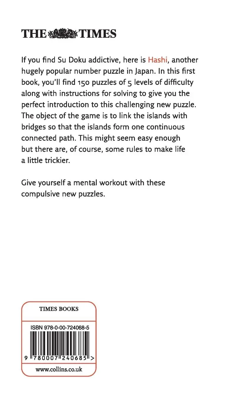 Rückseite: 9780007240685 | The Times Hashi | Puzzler | Taschenbuch | Kartoniert / Broschiert