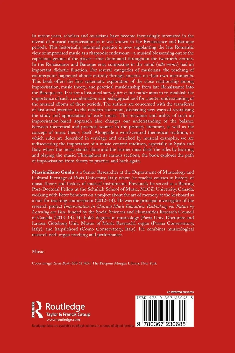 Rückseite: 9780367230685 | Studies in Historical Improvisation | Massimiliano Guido | Taschenbuch