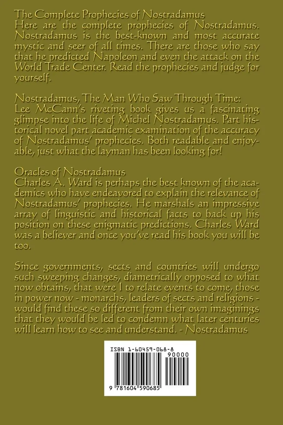 Rückseite: 9781604590685 | The Nostradamus Reader | Michel Nostradamus (u. a.) | Taschenbuch