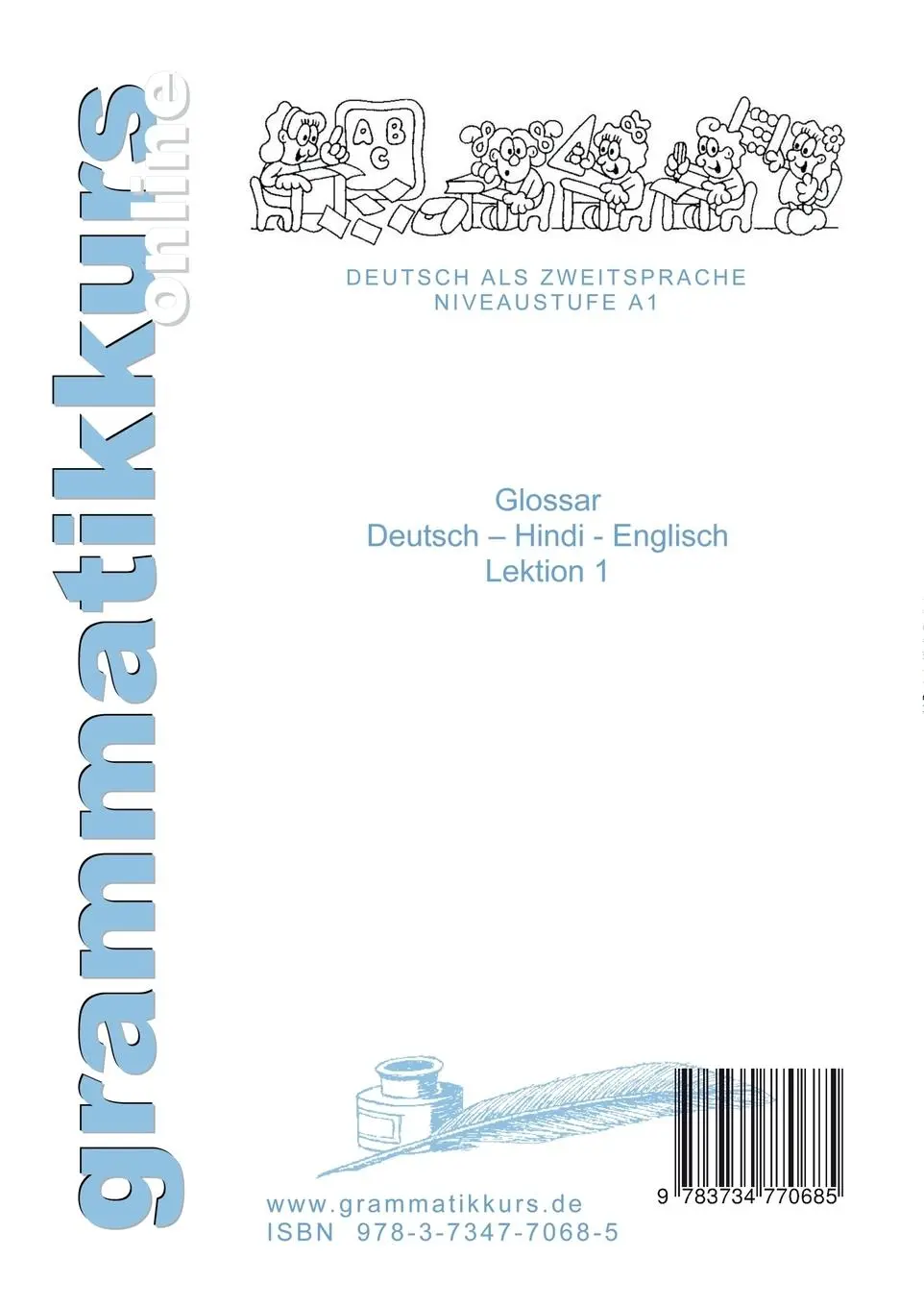 Rückseite: 9783734770685 | Wörterbuch Deutsch - Hindi- Englisch Niveau A1 Lektion 1 | Schachner