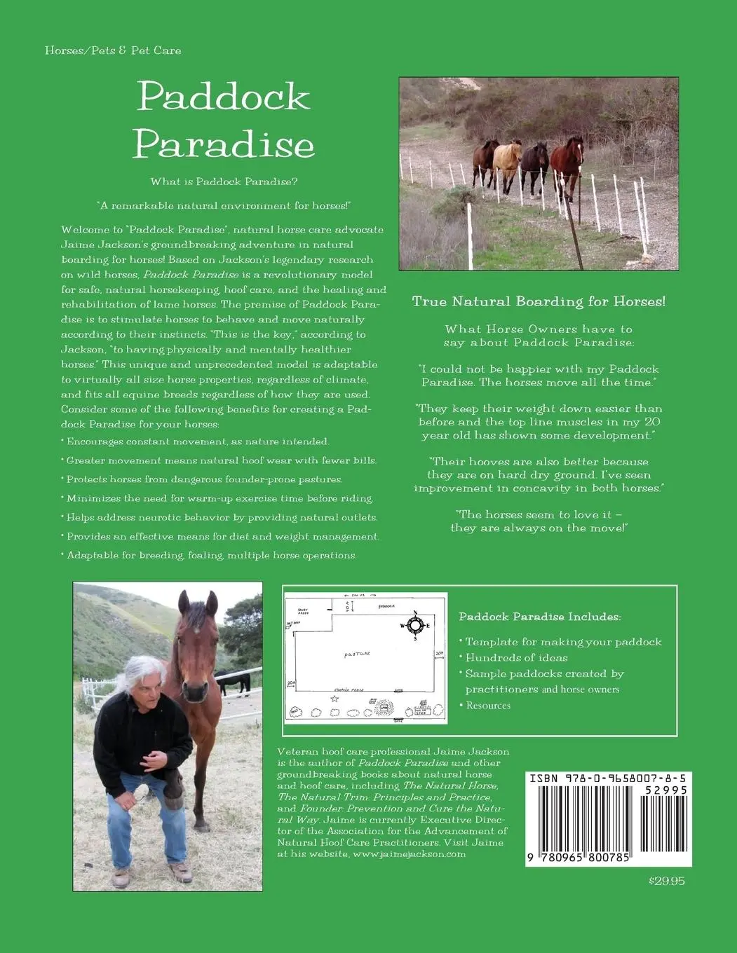 Rückseite: 9780965800785 | Paddock Paradise | A Guide to Natural Horse Boarding | Jaime Jackson