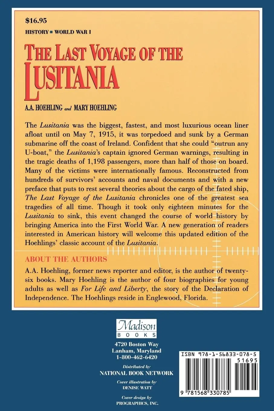 Rückseite: 9781568330785 | The Last Voyage of the Lusitania | A. A. Hoehling (u. a.) | Buch