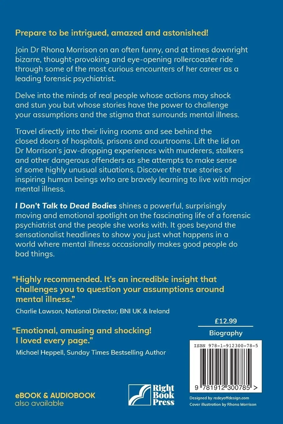 Rückseite: 9781912300785 | I Don't Talk to Dead Bodies | Rhona Morrison | Taschenbuch | Englisch