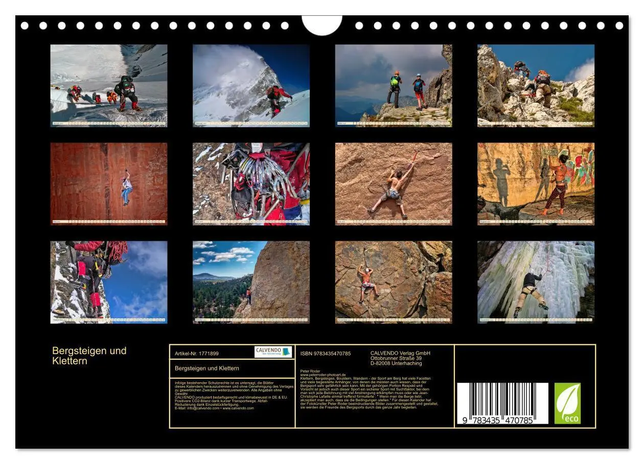 Bild: 9783435470785 | Bergsteigen und Klettern (Wandkalender 2025 DIN A4 quer), CALVENDO...