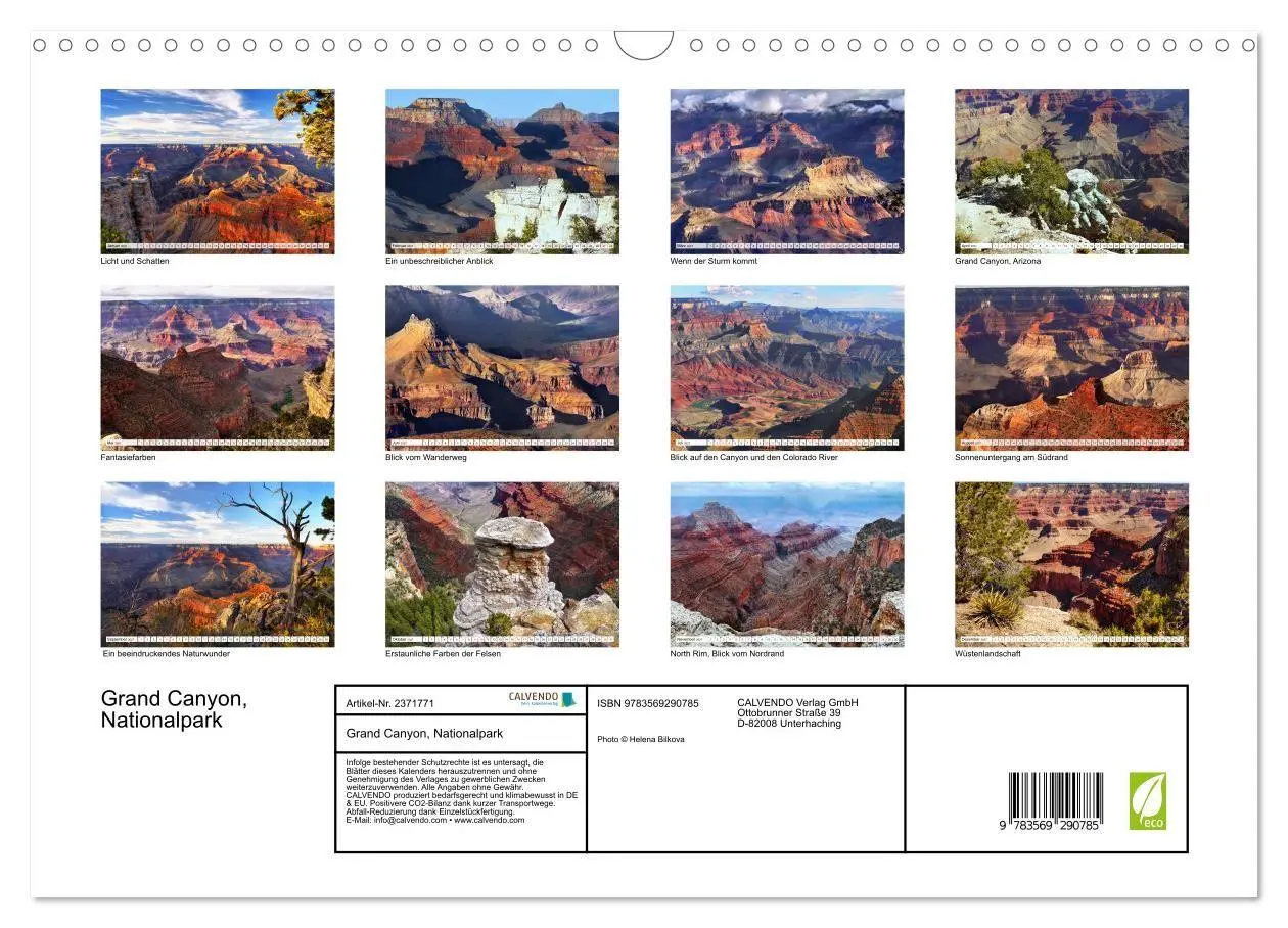 Bild: 9783569290785 | Grand Canyon, Nationalpark (Wandkalender 2027 DIN A3 quer),...