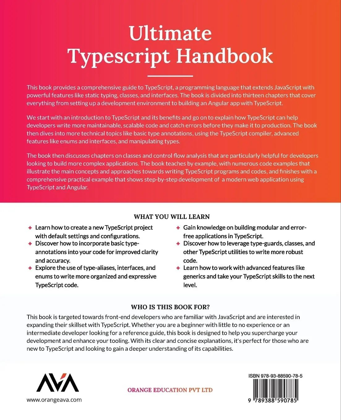 Rückseite: 9789388590785 | Ultimate Typescript Handbook | Dan Wellman | Taschenbuch | Englisch