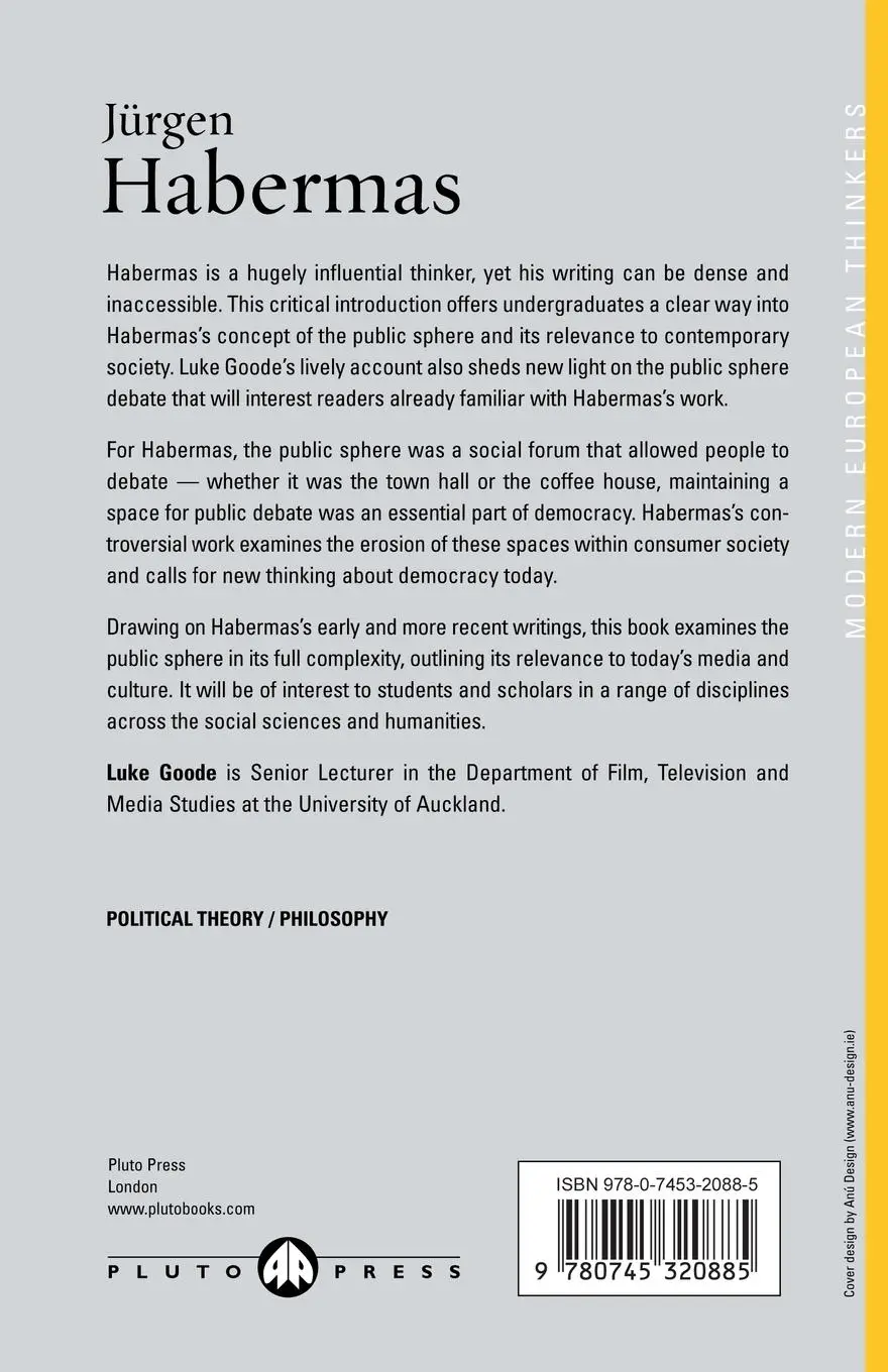 Rückseite: 9780745320885 | Jurgen Habermas | Democracy And The Public Sphere | Luke Goode | Buch