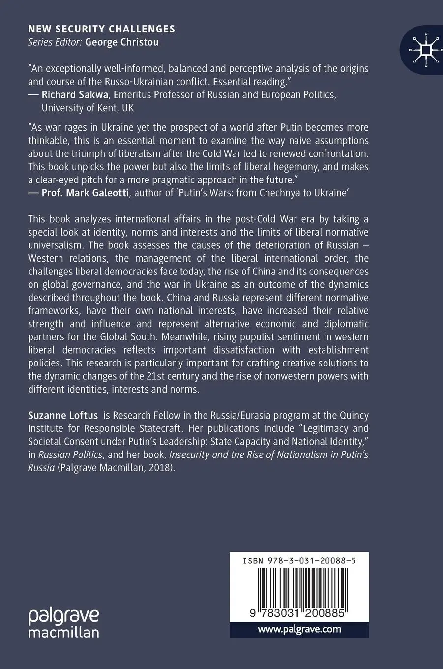 Rückseite: 9783031200885 | Russia, China and the West in the Post-Cold War Era | Suzanne Loftus