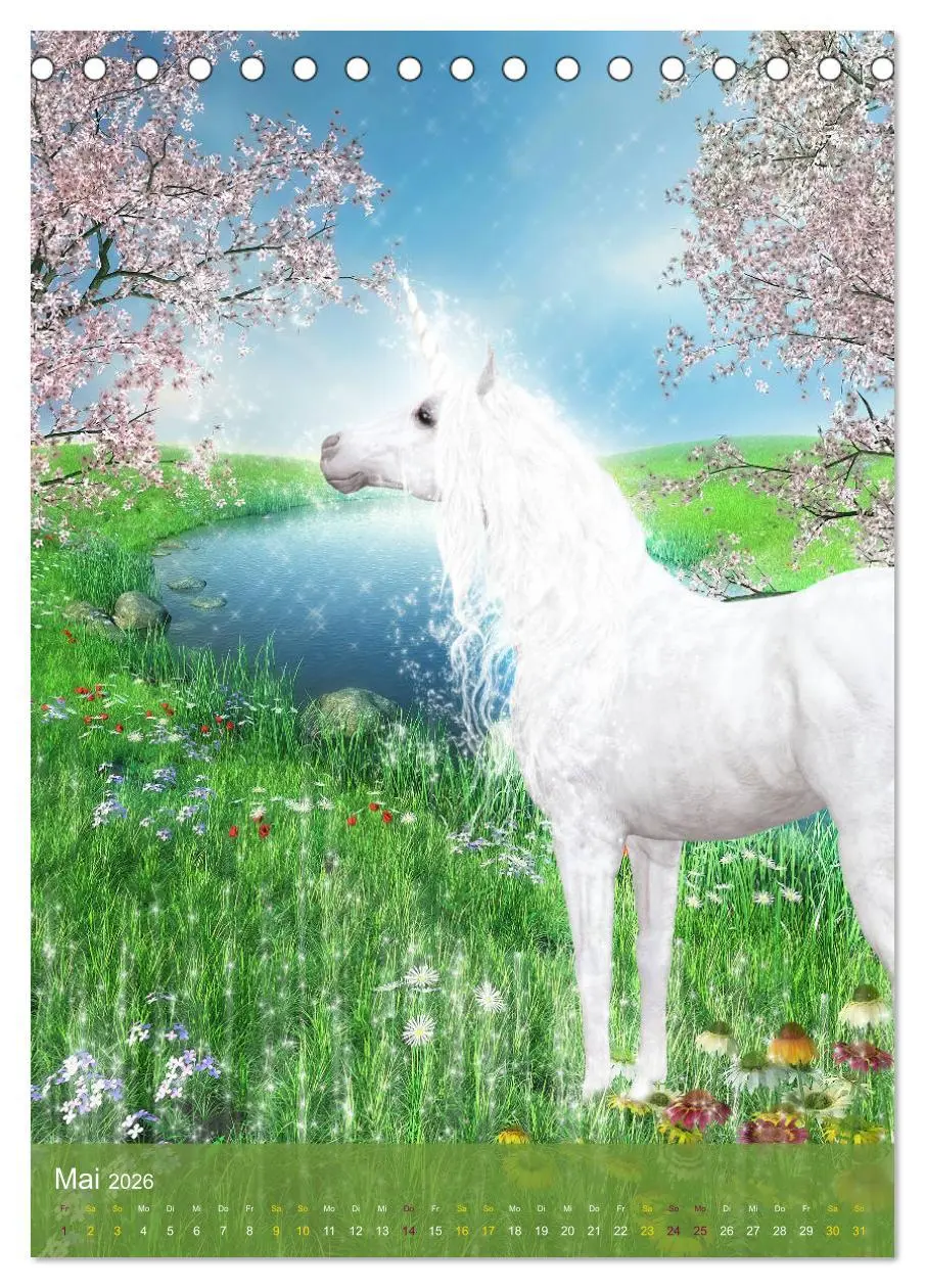 Bild: 9783516400885 | Zauberhaft liebe Einhörner - Kalender (Tischkalender 2026 DIN A5...
