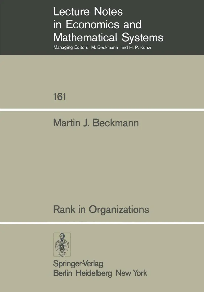 Cover: 9783540090885 | Rank in Organizations | Martin F. Bach | Taschenbuch | viii | Englisch