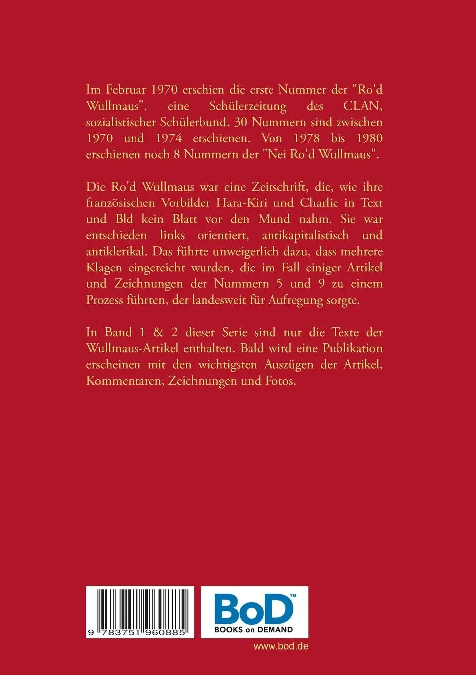 Rückseite: 9783751960885 | 1970 - 2020 50 Jahre Ro'd Wullmaus | Die vollständigen Texte Band 2