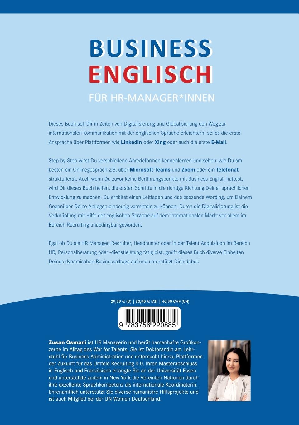 Rückseite: 9783756220885 | Business Englisch Für HR Manager*innen | Zusan Osmani | Taschenbuch