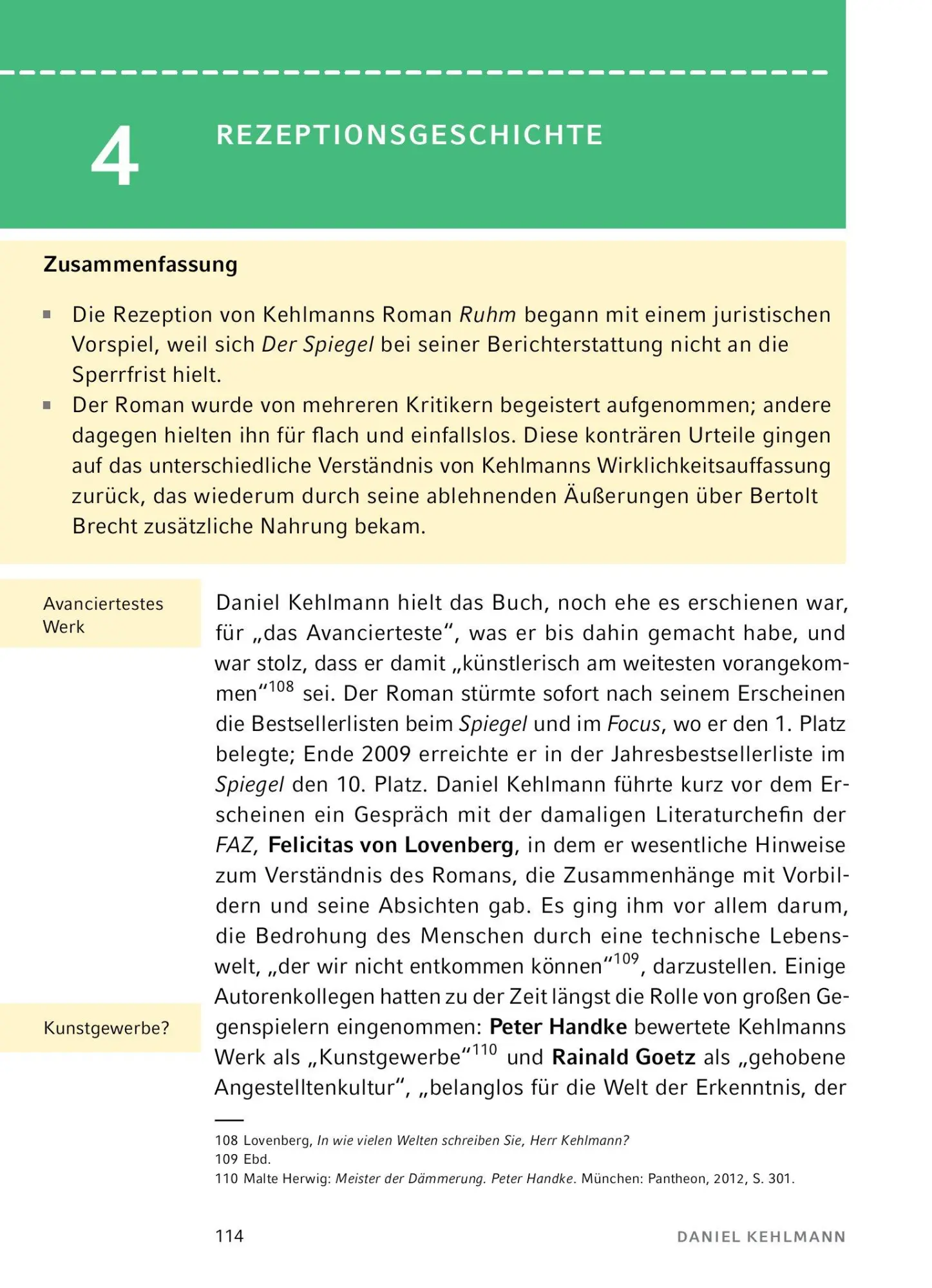 Bild: 9783804420885 | Ruhm - Textanalyse und Interpretation | Daniel Kehlmann | Taschenbuch