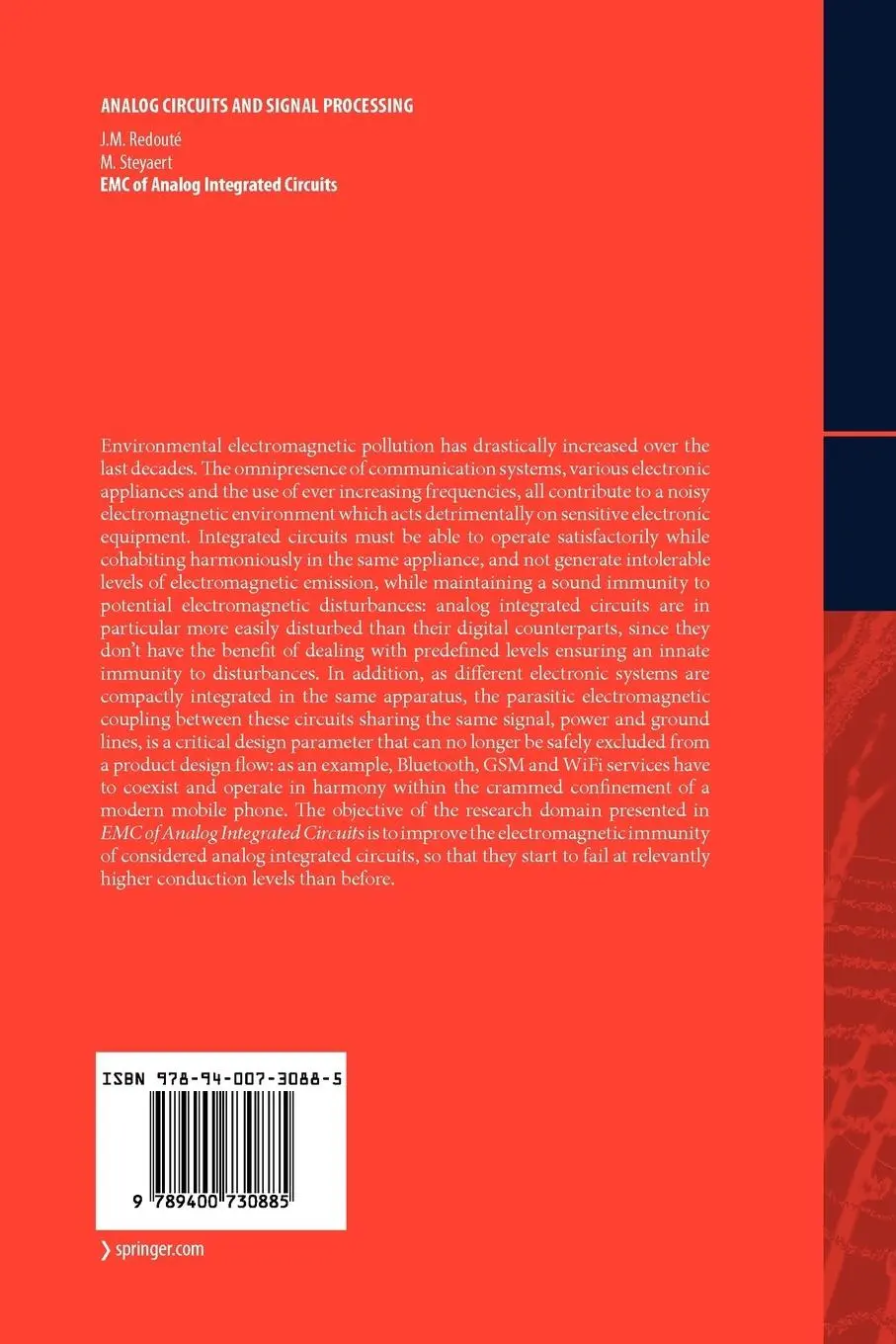 Rückseite: 9789400730885 | EMC of Analog Integrated Circuits | Jean-Michel Redouté (u. a.) | Buch