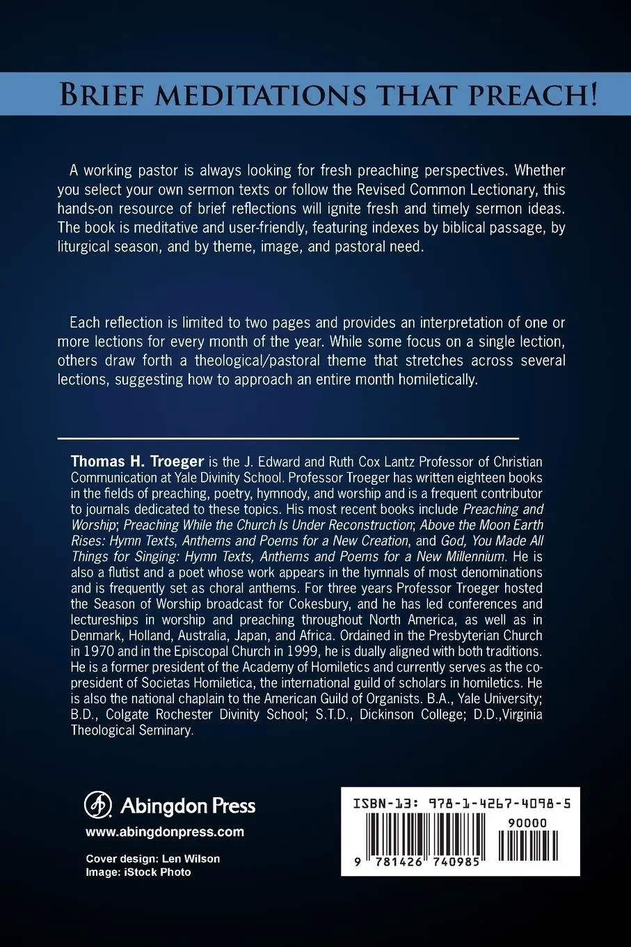 Rückseite: 9781426740985 | Sermon Sparks | 122 Ideas to Ignite Your Preaching | Thomas H. Troeger