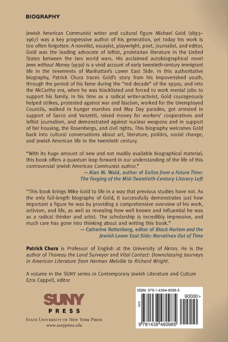Rückseite: 9781438480985 | Michael Gold | The People's Writer | Patrick Chura | Taschenbuch