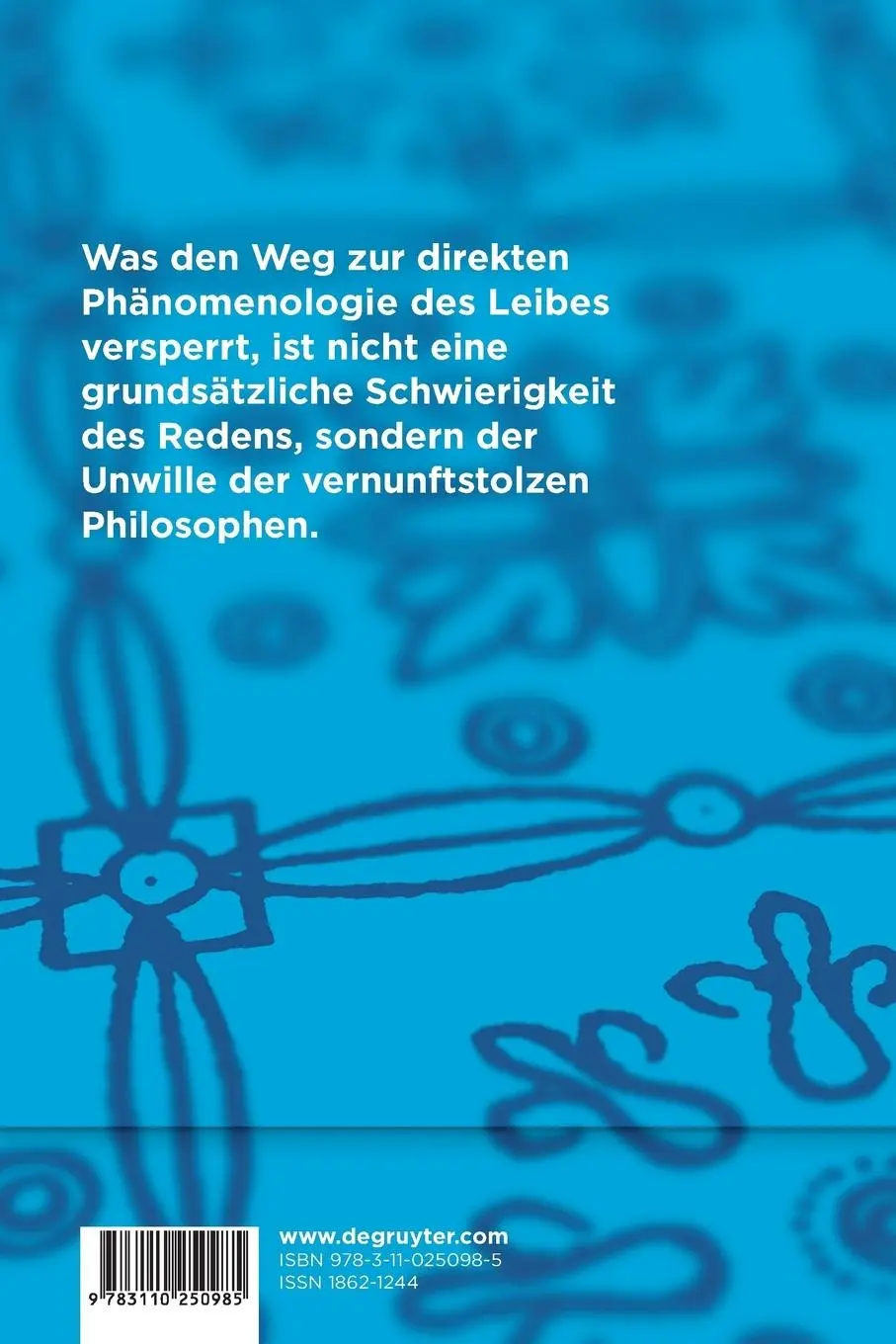 Rückseite: 9783110250985 | Der Leib | Hermann Schmitz | Taschenbuch | VI | Deutsch | 2011