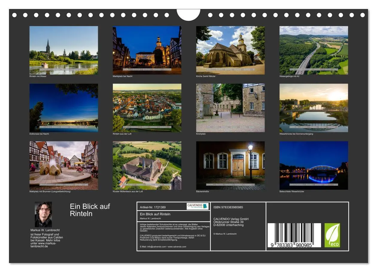 Bild: 9783383980985 | Ein Blick auf Rinteln (Wandkalender 2025 DIN A4 quer), CALVENDO...