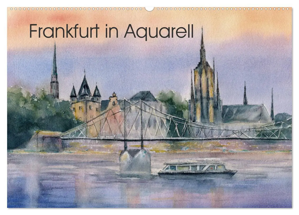 Cover: 9783457780985 | Frankfurt in Aquarell (Wandkalender 2026 DIN A2 quer), CALVENDO...