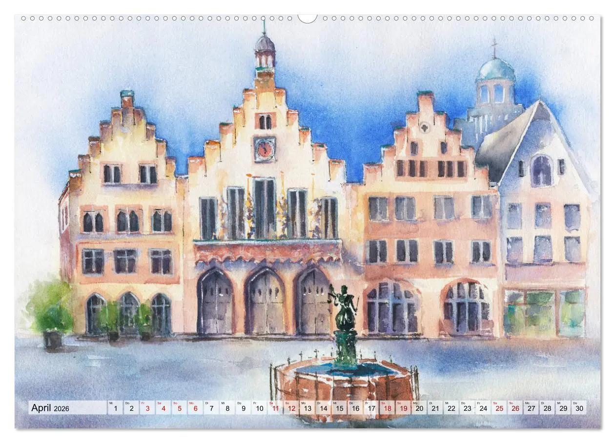Bild: 9783457780985 | Frankfurt in Aquarell (Wandkalender 2026 DIN A2 quer), CALVENDO...
