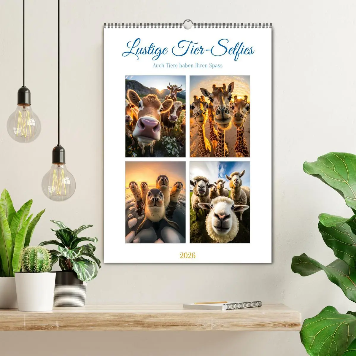 Bild: 9783516320985 | Lustige Tier-Selfies (Wandkalender 2026 DIN A2 hoch), CALVENDO...