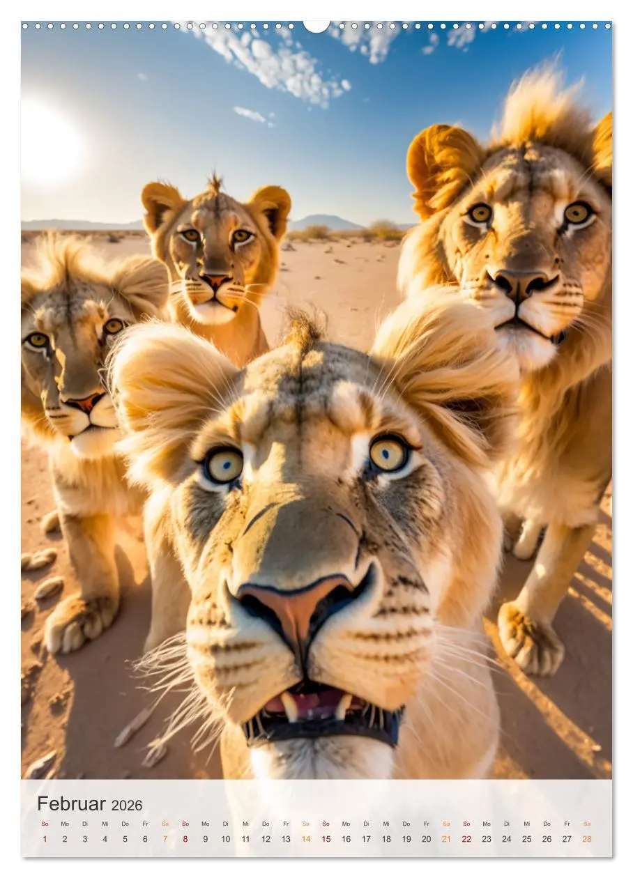 Bild: 9783516320985 | Lustige Tier-Selfies (Wandkalender 2026 DIN A2 hoch), CALVENDO...