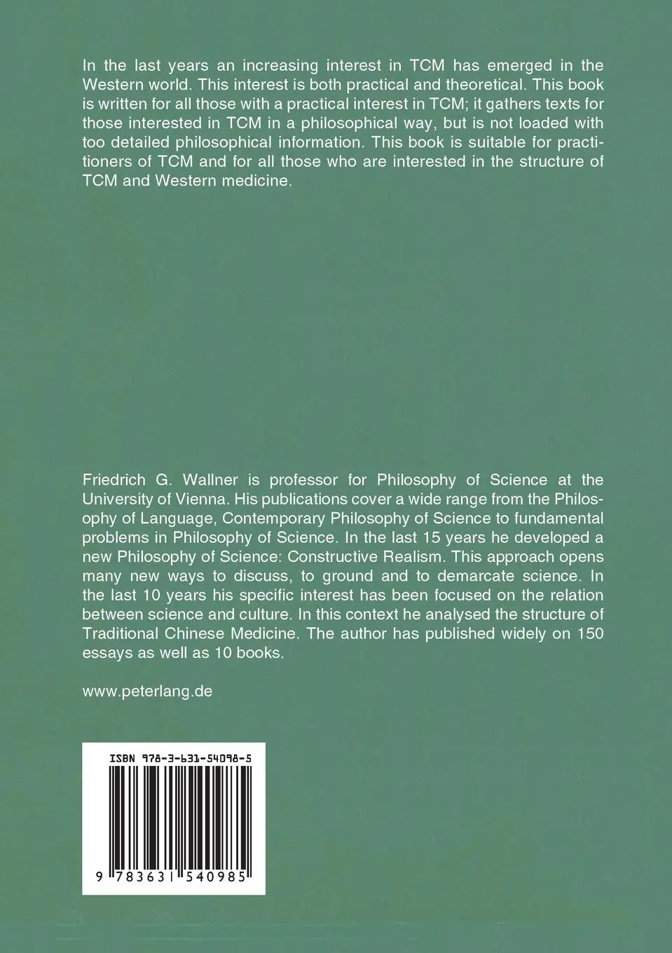 Rückseite: 9783631540985 | What Practitioners of TCM Should Know | Friedrich G. Wallner | Buch