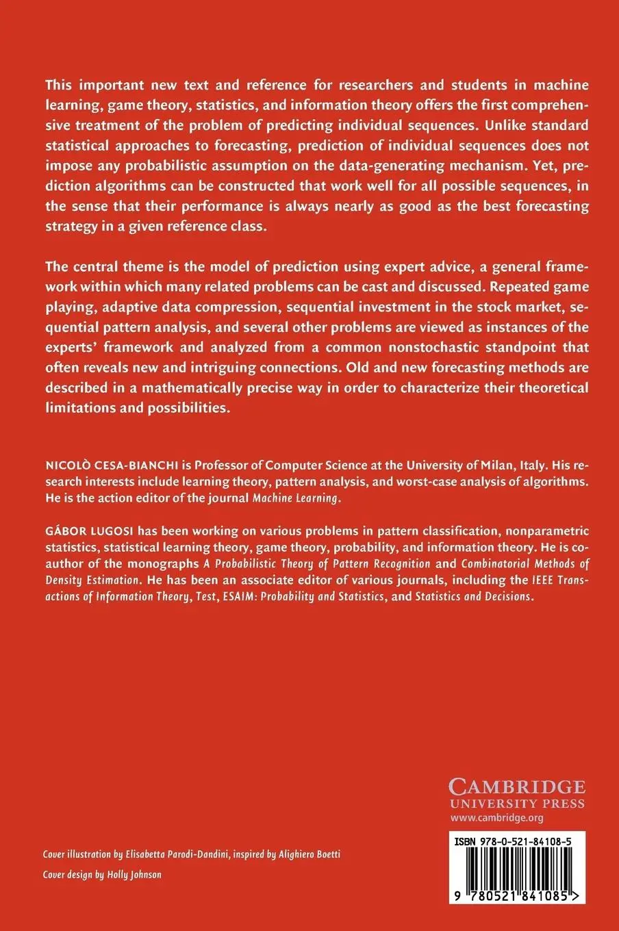 Rückseite: 9780521841085 | Prediction, Learning, and Games | Nicolò Cesa-Bianchi | Buch | 2010