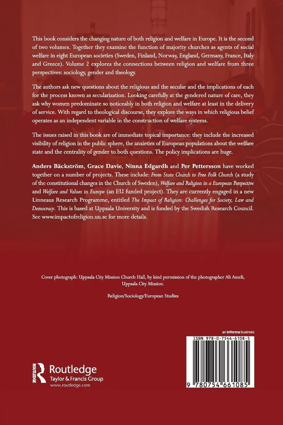Rückseite: 9780754661085 | Welfare and Religion in 21st Century Europe | Anders Bäckström (u. a.)