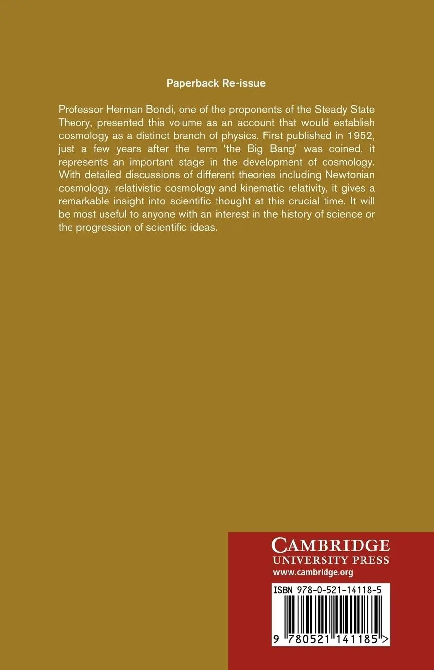 Rückseite: 9780521141185 | Cosmology | Hermann Bondi | Taschenbuch | Englisch | 2010