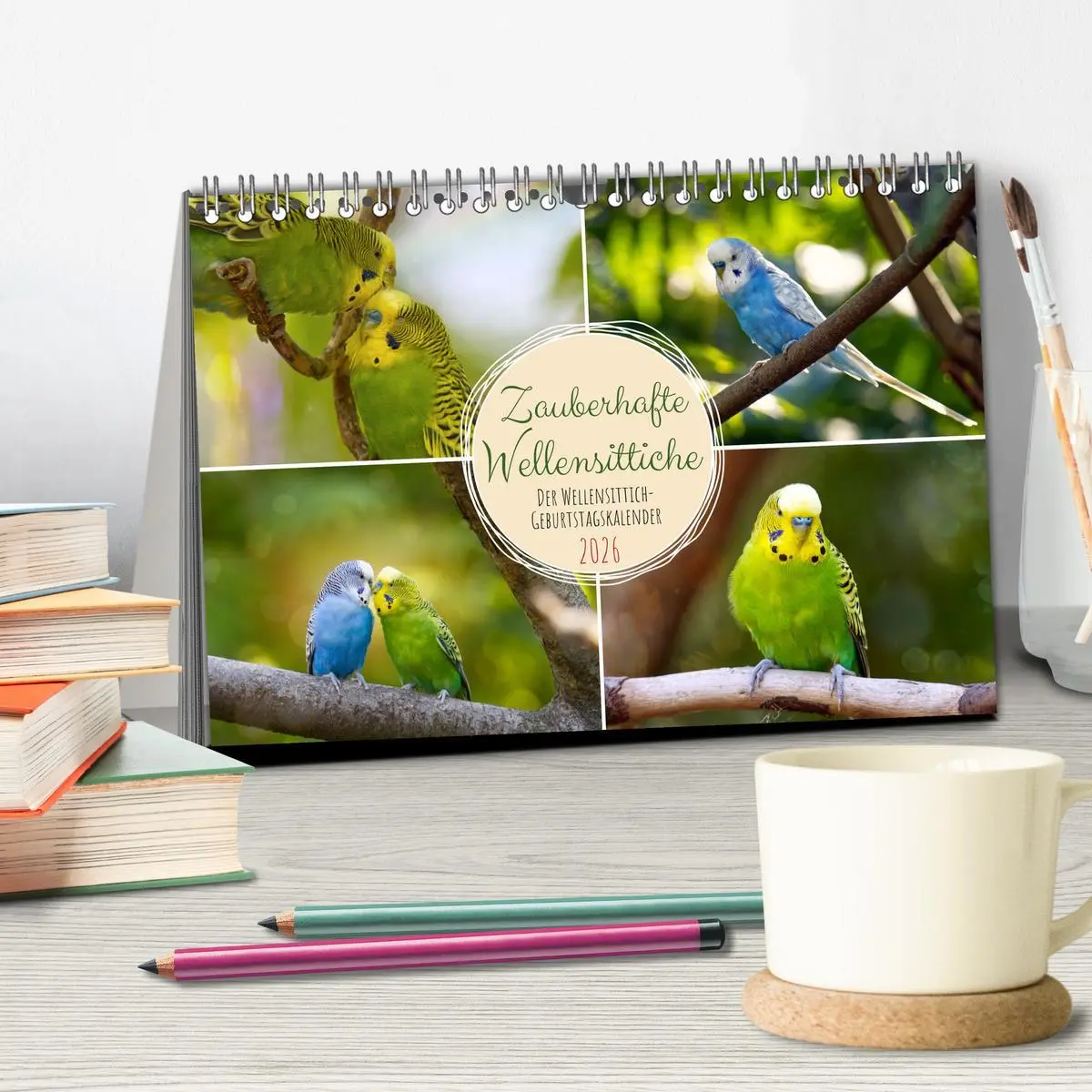 Bild: 9783457421185 | Zauberhafte Wellensittiche (Tischkalender 2026 DIN A5 quer),...