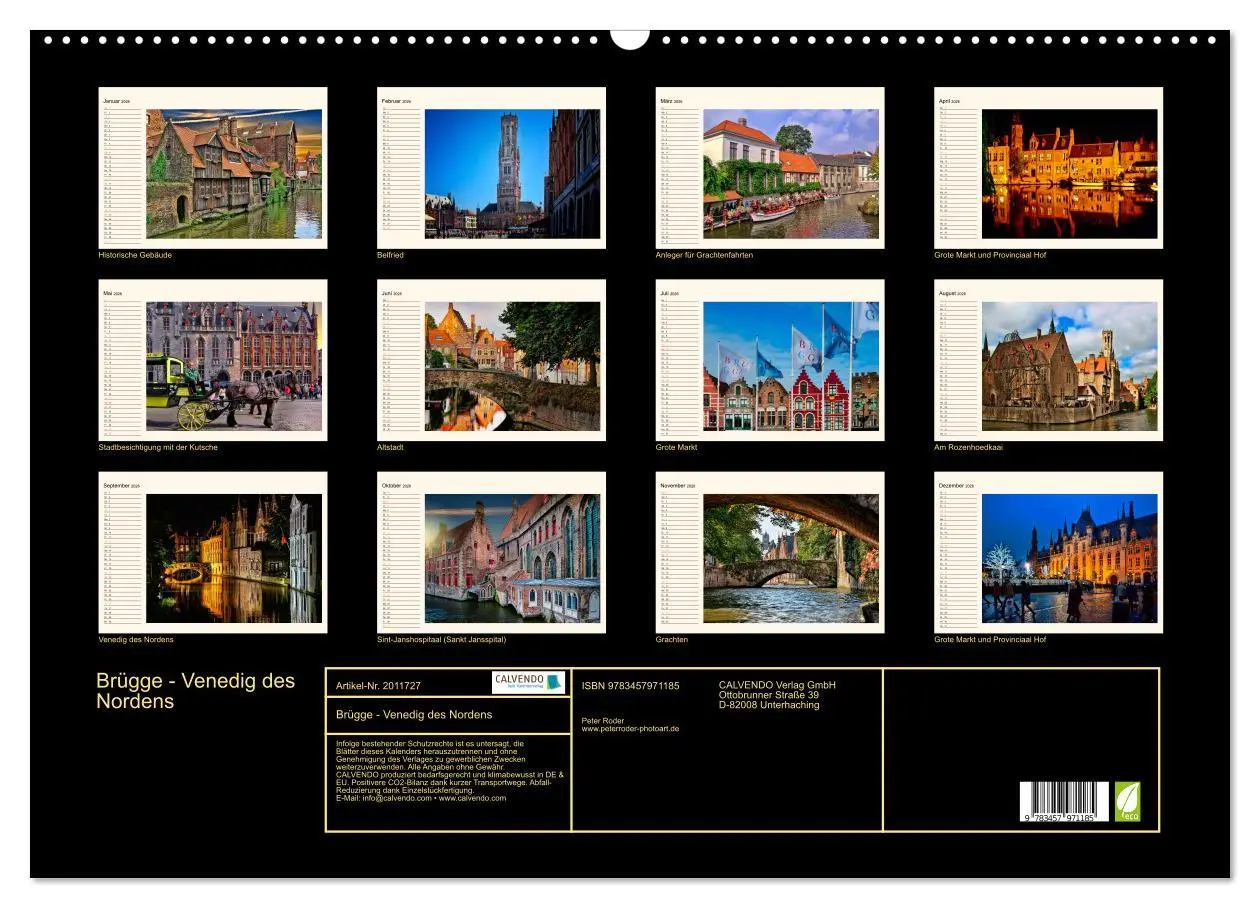 Bild: 9783457971185 | Brügge - Venedig des Nordens (Wandkalender 2026 DIN A2 quer),...