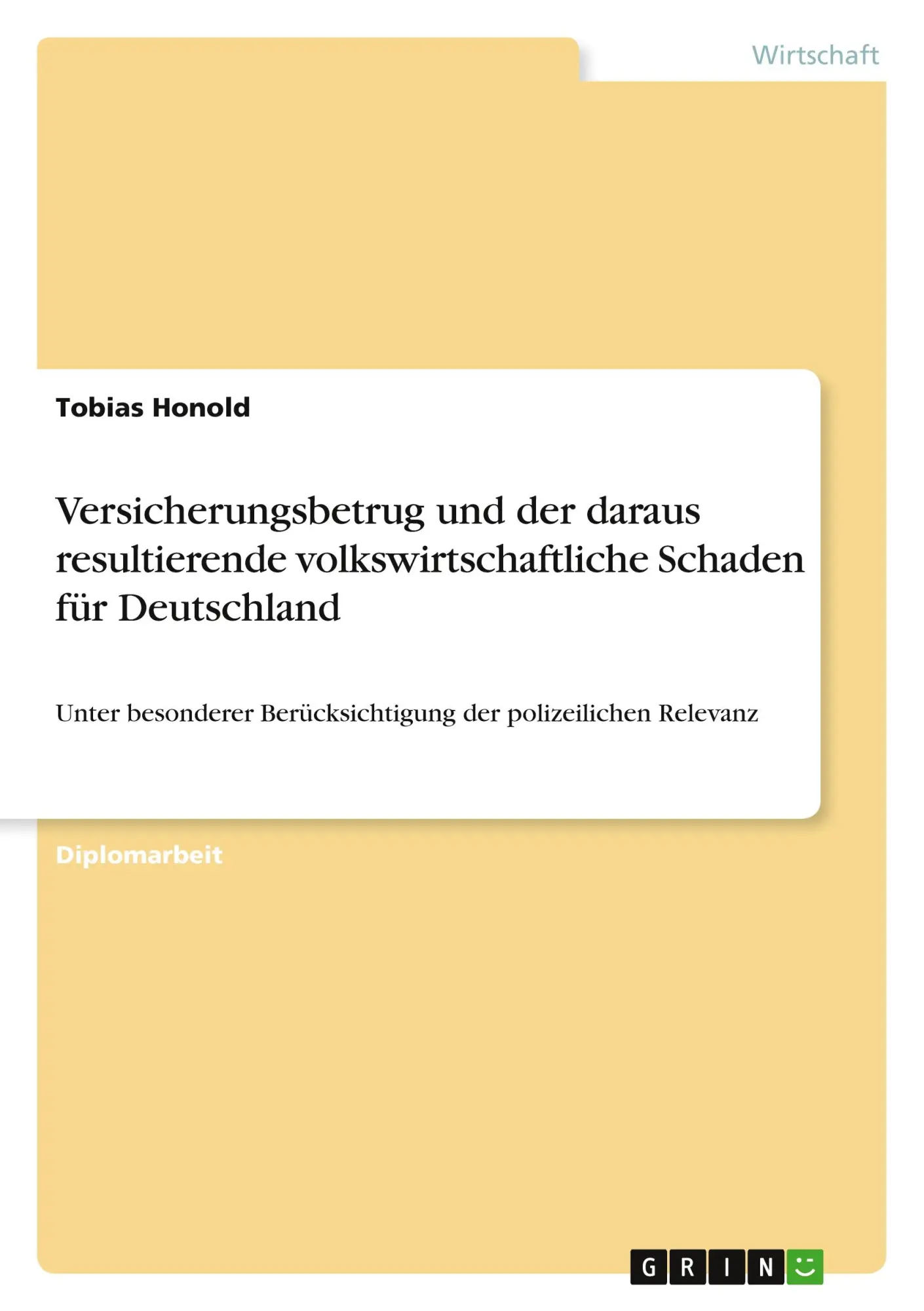 Cover: 9783869431185 | Versicherungsbetrug und der daraus resultierende...
