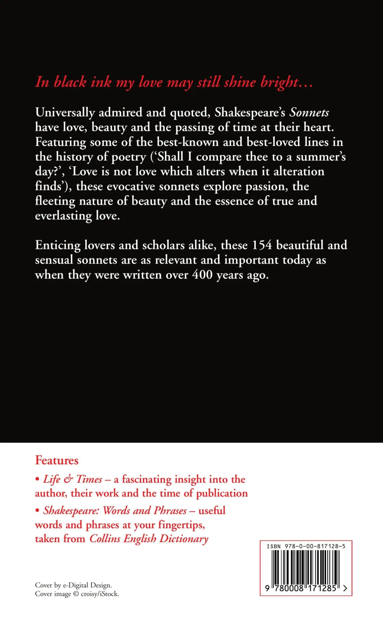 Rückseite: 9780008171285 | The Sonnets | William Shakespeare | Taschenbuch | Collins Classics