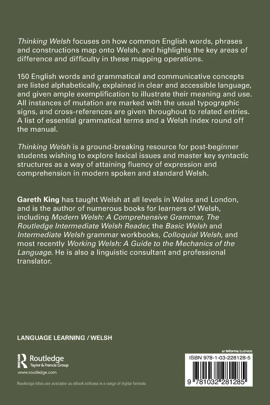 Rückseite: 9781032281285 | Thinking Welsh | Signposts on the Road to Fluency | Gareth King | Buch
