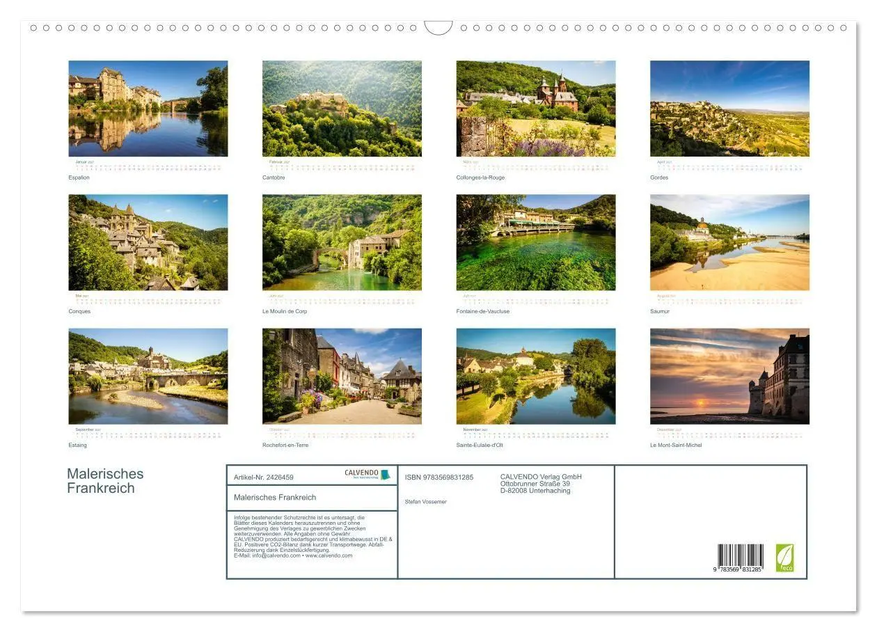 Bild: 9783569831285 | Malerisches Frankreich (Wandkalender 2027 DIN A2 quer), CALVENDO...