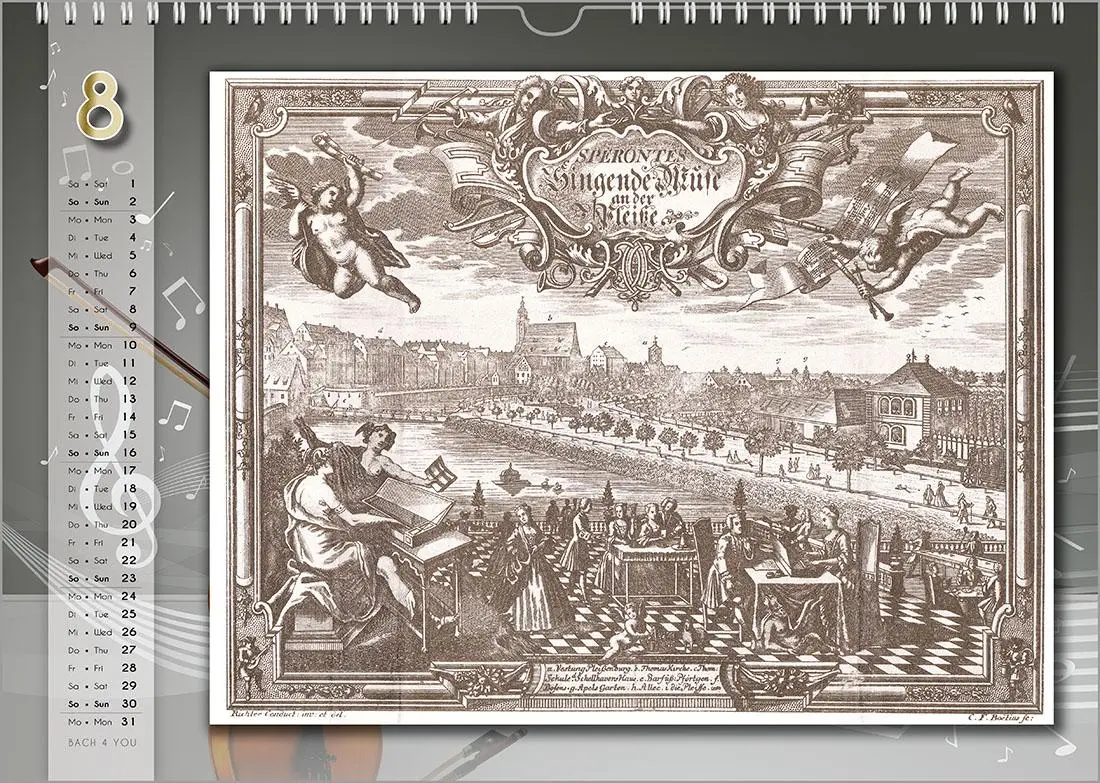 Bild: 9783969031285 | Komponisten-Kalender, Bach-Kalender, Musik-Kalender 2026, DIN A3 | Jr.