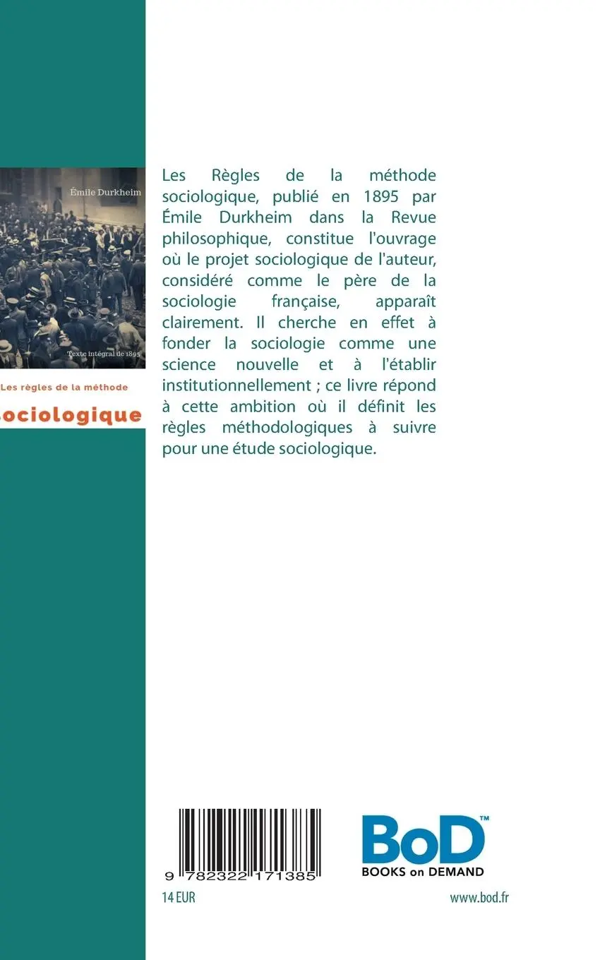 Rückseite: 9782322171385 | Les règles de la méthode sociologique (texte intégral de 1895) | Buch