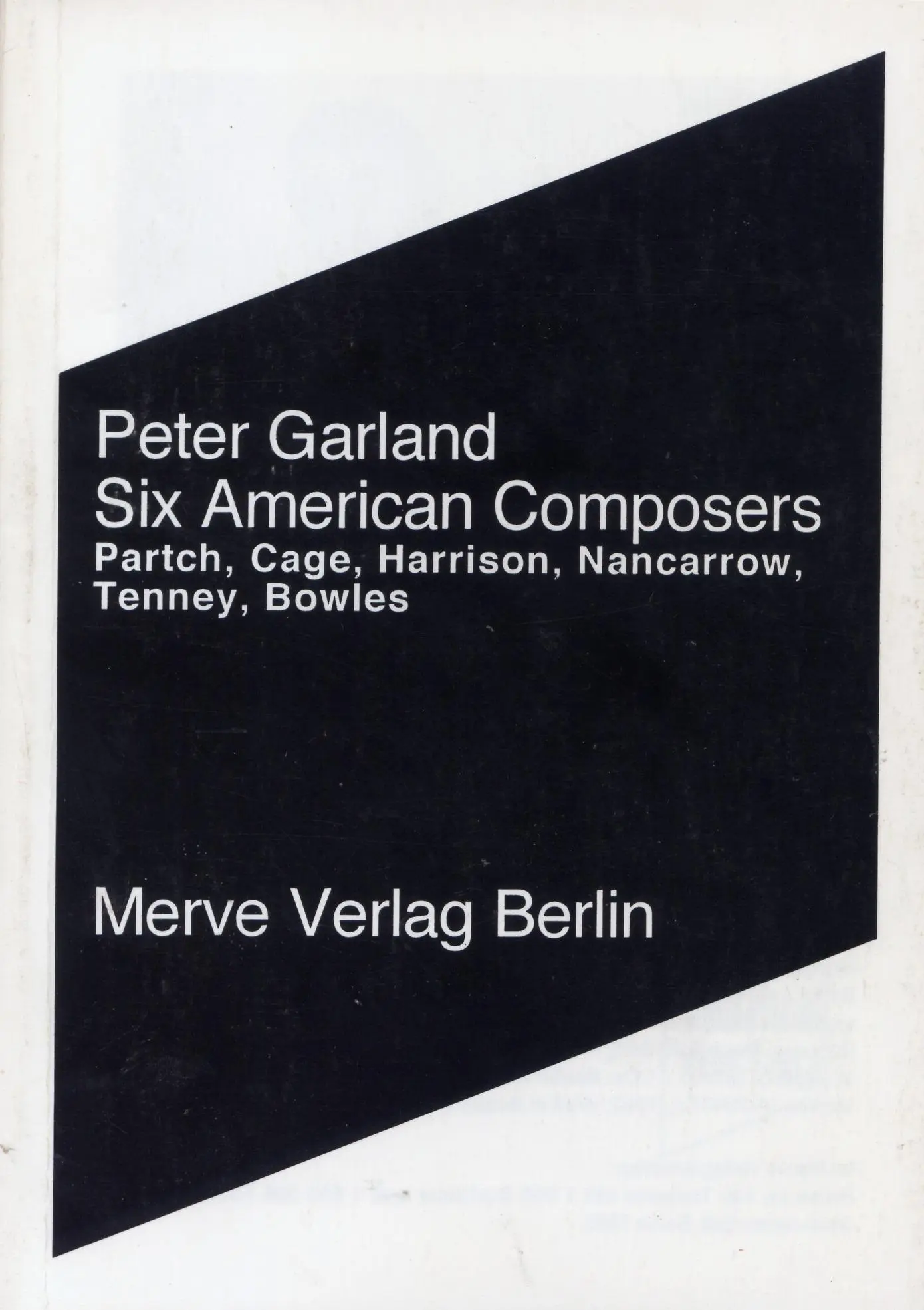 Cover: 9783883961385 | Six American Composers | Peter Garland | Taschenbuch | 160 S., 8 Fotos