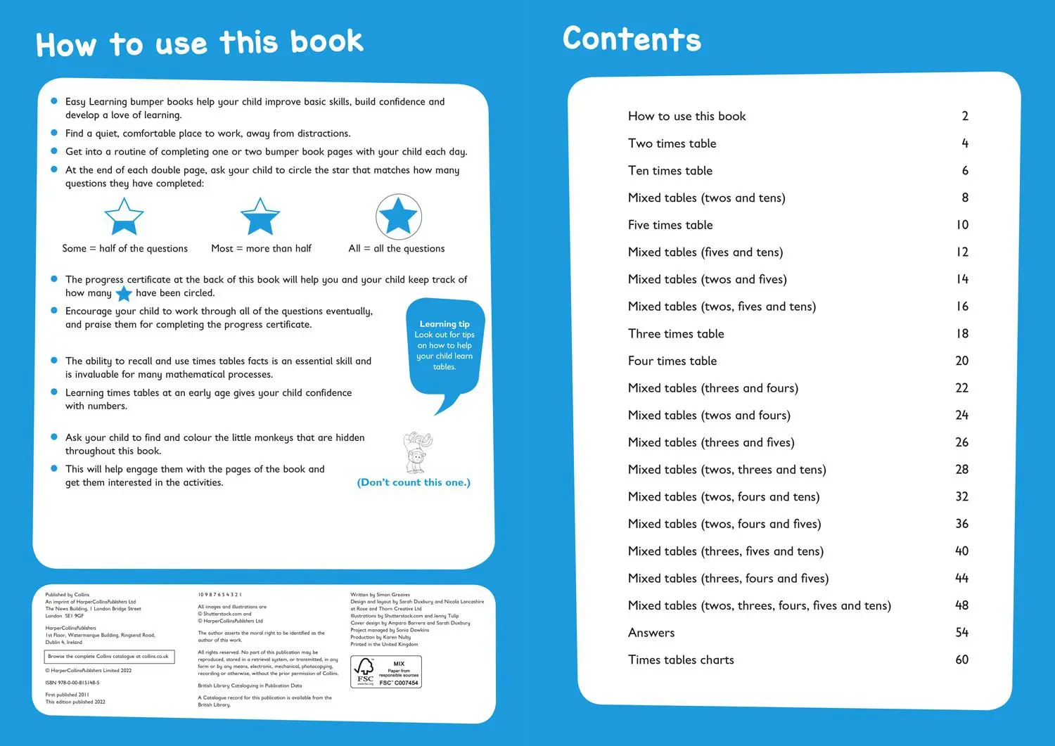 Bild: 9780008151485 | Times Tables Bumper Book Ages 5-7 | Ideal for Home Learning | Learning