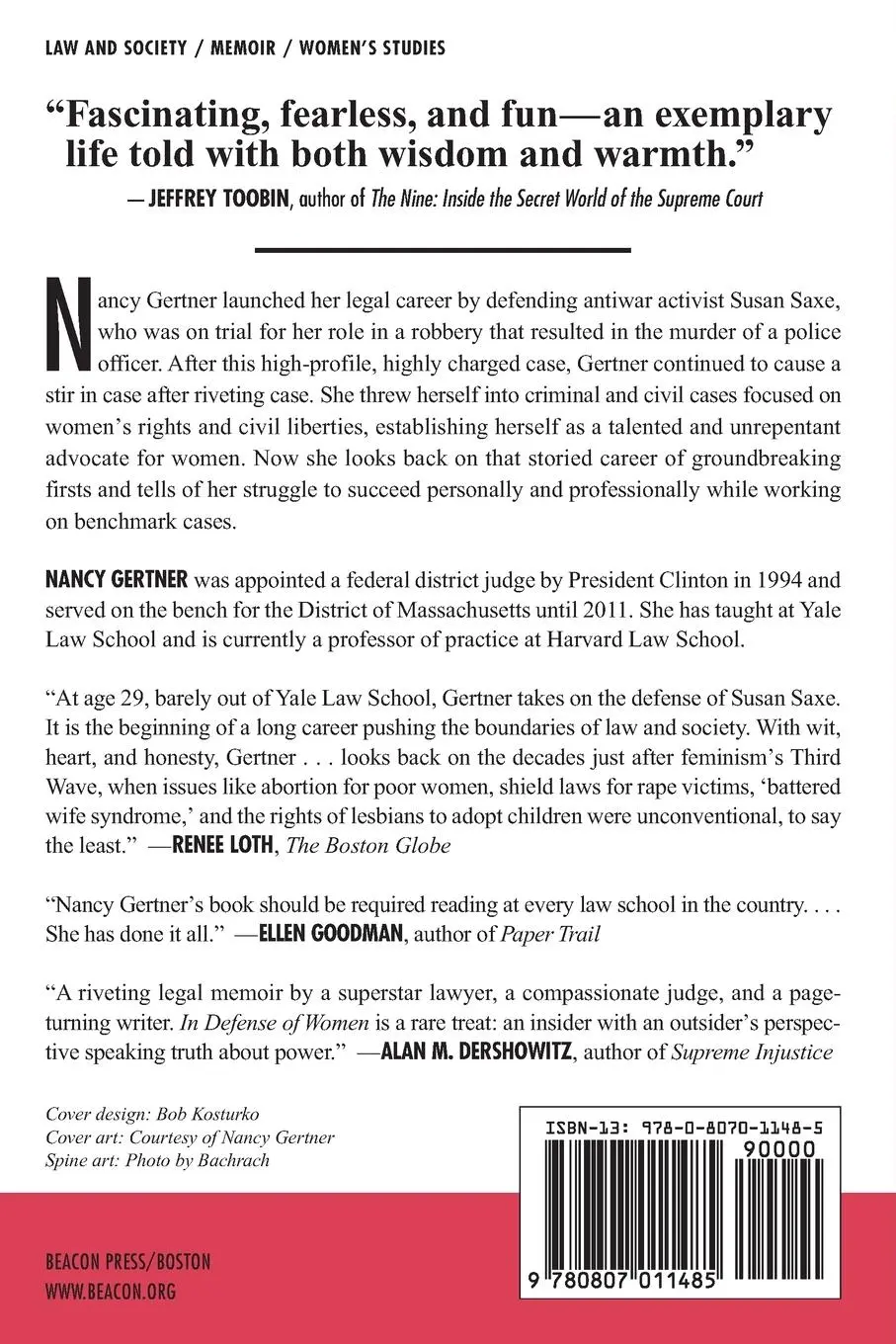Rückseite: 9780807011485 | In Defense of Women | Memoirs of an Unrepentant Advocate | Gertner