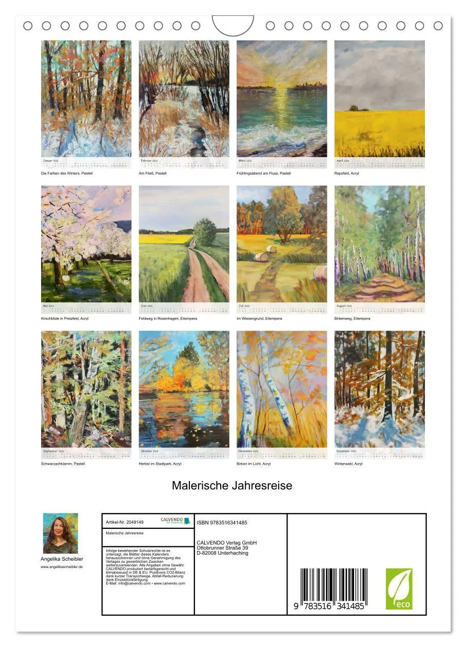 Bild: 9783516341485 | Malerische Jahresreise (Wandkalender 2026 DIN A4 hoch), CALVENDO...